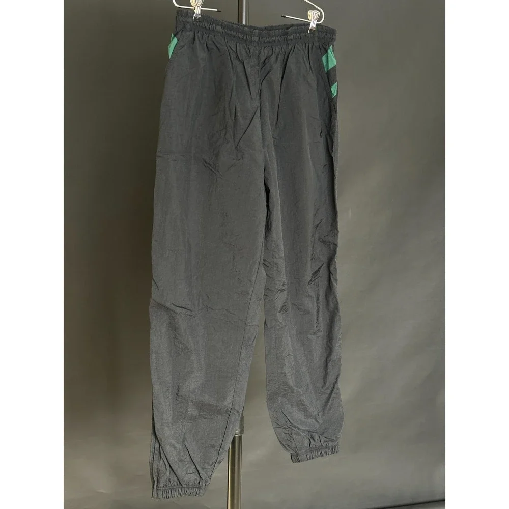 Vintage Authentic 90s Nike Mens XL Warmup Pants Black Green Joggers Black Tag‎